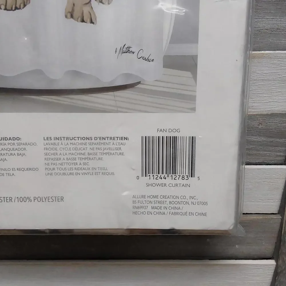 Allure Fan Dog Shower Curtain - Stylish and Unique Bathroom Decor